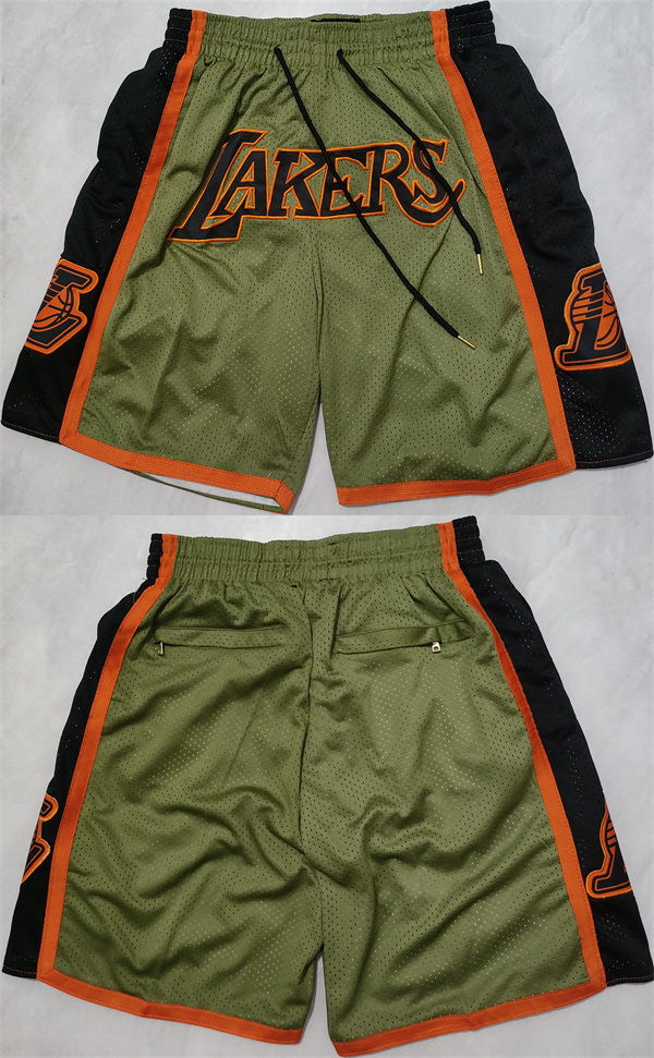 Men's Green/Black Los Angeles Lakers Shorts (Run Small)